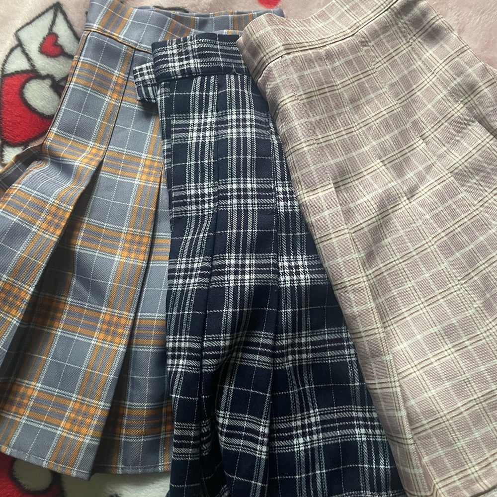 3 plaid skirts bundle